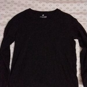 H&M Kid's Black Long-Sleeve Crewneck Tee